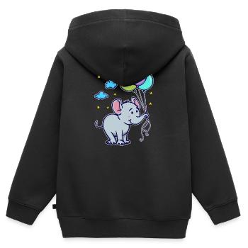 Lustig Tier Cool Baby Elefant - Kinder Premium Organic Zip Hoodie - Schwarz - Hinten - AI Model Kid Male (0cm)