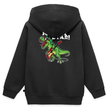 Lustig Tier Cool Dinosaurier Spruch - Kinder Premium Organic Zip Hoodie - Schwarz - Hinten - AI Model Kid Male (0cm)