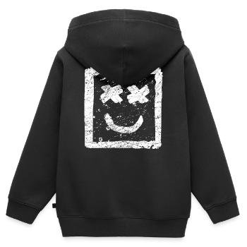 Be Happy Graffiti - Cooles Street Art Punk Smile - Kinder Premium Organic Zip Hoodie - Schwarz - Hinten - AI Model Kid Male (0cm)