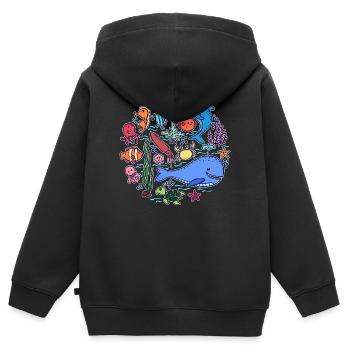 Fisch Blauwal Tier Lebewesen Tierwelt - Kinder Premium Organic Zip Hoodie - Schwarz - Hinten - AI Model Kid Male (0cm)