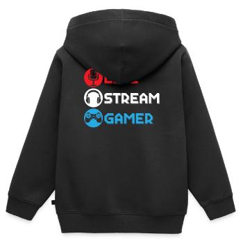 Live Stream Gamer Livestreaming Online Spiel - Kinder Premium Organic Zip Hoodie - Schwarz - Hinten - AI Model Kid Male (0cm)