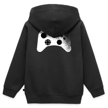 Splatter - Motif de manette pour les joueurs Cool - Sweat Premium à capuche zippé enfant bio - noir - Dos - AI Model Kid Male (0cm)