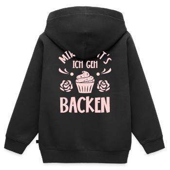Backen Bäcker Bäckerin - Kinder Premium Organic Zip Hoodie - Schwarz - Hinten - AI Model Kid Male (0cm)