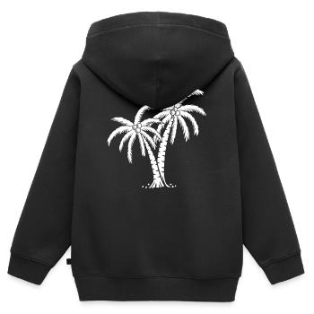 Palme - Kinder Premium Organic Zip Hoodie - Schwarz - Hinten - AI Model Kid Male (0cm)