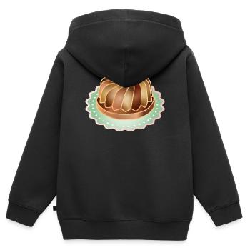 Le klaxon de la rétro pour les amateurs de pâtisserie - Sweat Premium à capuche zippé enfant bio - noir - Dos - AI Model Kid Male (0cm)