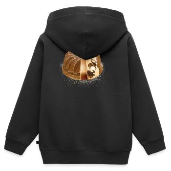 Der beliebte Marmorkuchen mit Puderzucker - Kinder Premium Organic Zip Hoodie - Schwarz - Hinten - AI Model Kid Male (0cm)