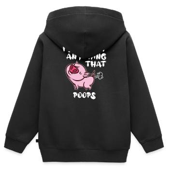 Statement Schwein Vegan - Kinder Premium Organic Zip Hoodie - Schwarz - Hinten - AI Model Kid Male (0cm)