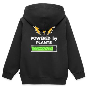 Umweltbewusst Vegan Statement - Kinder Premium Organic Zip Hoodie - Schwarz - Hinten - AI Model Kid Male (0cm)