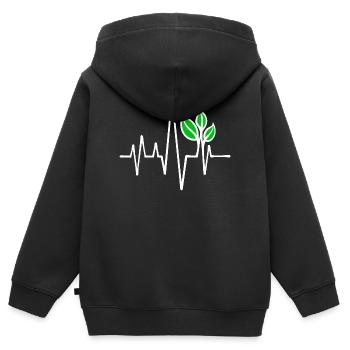 Umweltschutz Vegan - Kinder Premium Organic Zip Hoodie - Schwarz - Hinten - AI Model Kid Male (0cm)
