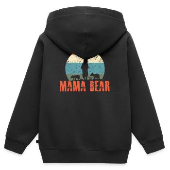Mama Bear Muttertag - Kinder Premium Organic Zip Hoodie - Schwarz - Hinten - AI Model Kid Male (0cm)