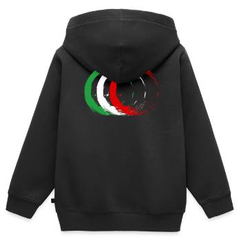 Iran - Kinder Premium Organic Zip Hoodie - Schwarz - Hinten - AI Model Kid Male (0cm)