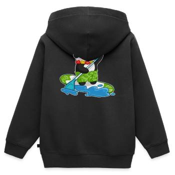 Stand Up Paddling Stand up Paddler Panda - Kinder Premium Organic Zip Hoodie - Schwarz - Hinten - AI Model Kid Male (0cm)