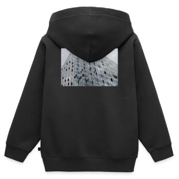 Orchestre philharmonique de l’Elbe avec laveurs de vitres - Sweat Premium à capuche zippé enfant bio - noir - Dos - AI Model Kid Male (0cm)