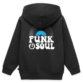 Funk Et Soul Musiciens Compositeur - Sweat Premium à capuche zippé enfant bio - noir - Dos - AI Model Kid Male (0cm)