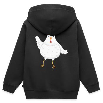 Huhn Hühner - Kinder Premium Organic Zip Hoodie - Schwarz - Hinten - AI Model Kid Male (0cm)