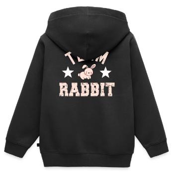 Rabbit Rabbit - Kids Premium Organic Zip-up Hoodie - black - Back - AI Model Kid Male (0cm)