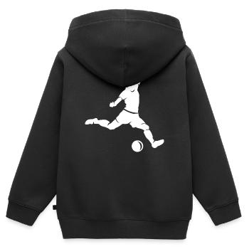 Fußballspieler Torschuss Sport Symbol Verein - Kinder Premium Organic Zip Hoodie - Schwarz - Hinten - AI Model Kid Male (0cm)