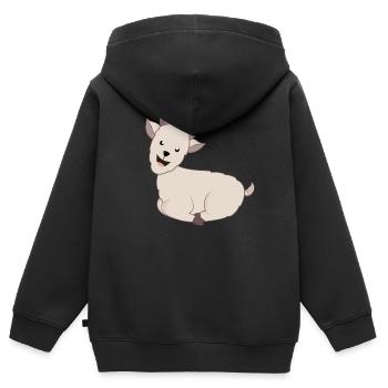 Ziege Ziegen Geiss - Kinder Premium Organic Zip Hoodie - Schwarz - Hinten - AI Model Kid Male (0cm)