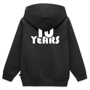 10 ans anniversaire Club Associations d’entreprises - Sweat Premium à capuche zippé enfant bio - noir - Dos - AI Model Kid Male (0cm)