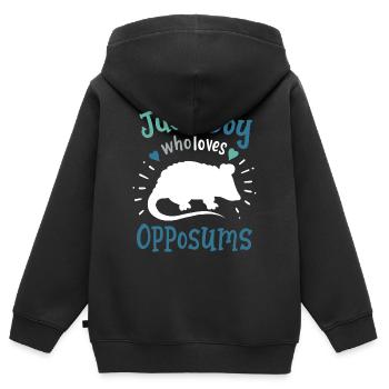 Opossum Opossum-Liebhaber - Kinder Premium Organic Zip Hoodie - Schwarz - Hinten - AI Model Kid Male (0cm)
