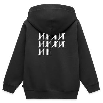 49. Geburtstag Strichliste 49 Jahre alt - Kinder Premium Organic Zip Hoodie - Schwarz - Hinten - AI Model Kid Male (0cm)