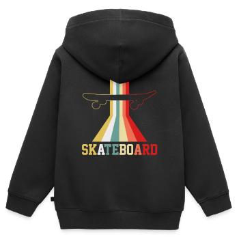 Skateboarden Skateboard Skateboarder Vintage - Kinder Premium Organic Zip Hoodie - Schwarz - Hinten - AI Model Kid Male (0cm)