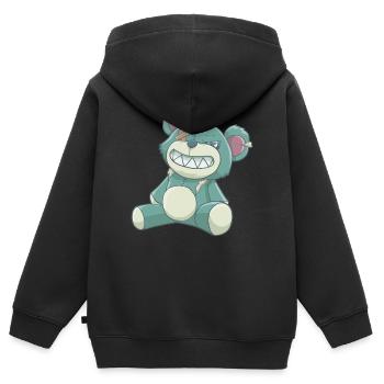 Pastell Gothic Bär - Kinder Premium Organic Zip Hoodie - Schwarz - Hinten - AI Model Kid Male (0cm)