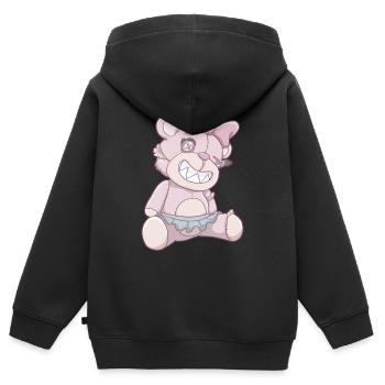 Pastell Gothic Bär - Kinder Premium Organic Zip Hoodie - Schwarz - Hinten - AI Model Kid Male (0cm)