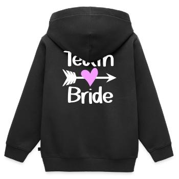 Team Braut - Kinder Premium Organic Zip Hoodie - Schwarz - Hinten - AI Model Kid Male (0cm)