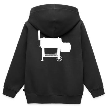 Grillen Grill BBQ - Kinder Premium Organic Zip Hoodie - Schwarz - Hinten - AI Model Kid Male (0cm)