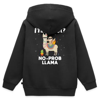 Vorschule kein Prob Lama - Kinder Premium Organic Zip Hoodie - Schwarz - Hinten - AI Model Kid Male (0cm)