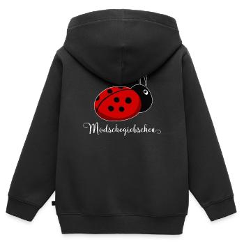 Modschegiebchen Coccinelle Saxon idée cadeau - Sweat Premium à capuche zippé enfant bio - noir - Dos - AI Model Kid Male (0cm)