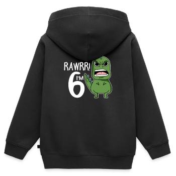 6. Geburtstag - 6 Jahre alt - Ich bin 6 - Kinder Premium Organic Zip Hoodie - Schwarz - Hinten - AI Model Kid Male (0cm)