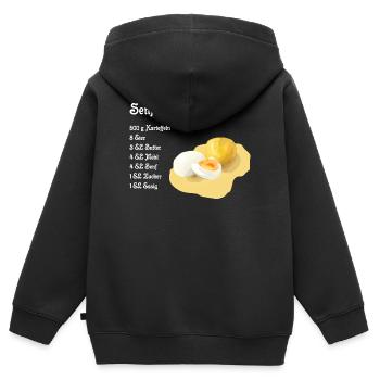 Senfeier Rezept - Kinder Premium Organic Zip Hoodie - Schwarz - Hinten - AI Model Kid Male (0cm)