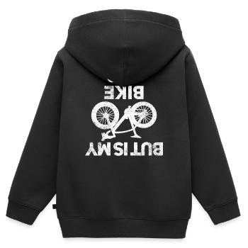 Radfahren Radfahrer - Kinder Premium Organic Zip Hoodie - Schwarz - Hinten - AI Model Kid Male (0cm)