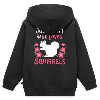 Eichhörnchen Eichhörnchen-Liebhaber - Kinder Premium Organic Zip Hoodie - Schwarz - Hinten - AI Model Kid Male (0cm)
