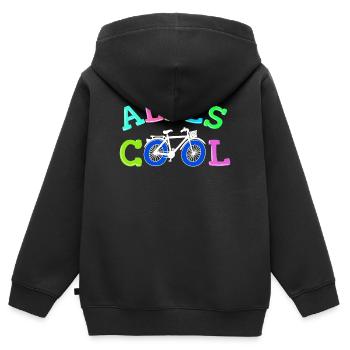 Fahrrad Biker Statement - Kinder Premium Organic Zip Hoodie - Schwarz - Hinten - AI Model Kid Male (0cm)