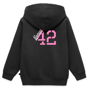 Konya 42 Kennzeichen Türkei - Kinder Premium Organic Zip Hoodie - Schwarz - Hinten - AI Model Kid Male (0cm)