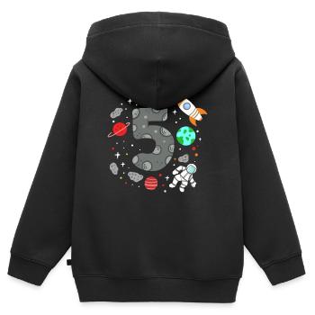 5. Geburtstag Weltraum Astronaut - Kinder Premium Organic Zip Hoodie - Schwarz - Hinten - AI Model Kid Male (0cm)