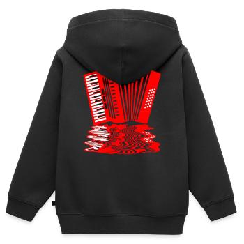 Akkordeon musiker musik - Kinder Premium Organic Zip Hoodie - Schwarz - Hinten - AI Model Kid Male (0cm)