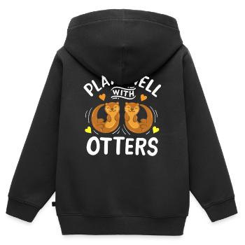 Otter Otter-Liebhaber - Kinder Premium Organic Zip Hoodie - Schwarz - Hinten - AI Model Kid Male (0cm)
