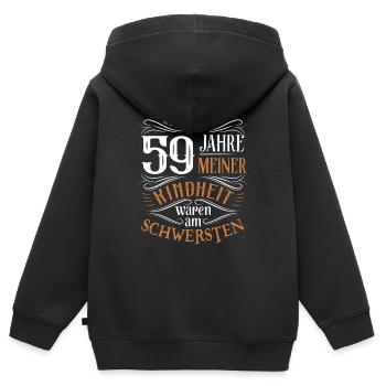 59. Geburtstag Kindheit Lustig - Kinder Premium Organic Zip Hoodie - Schwarz - Hinten - AI Model Kid Male (0cm)