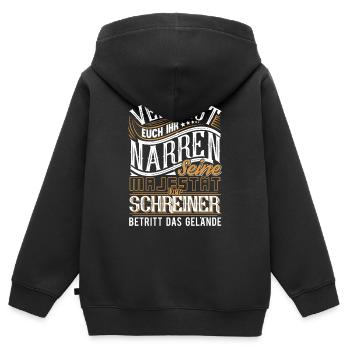 Schreiner - Kinder Premium Organic Zip Hoodie - Schwarz - Hinten - AI Model Kid Male (0cm)