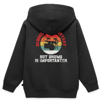 Schlagzeug Schlagzeuger - Kinder Premium Organic Zip Hoodie - Schwarz - Hinten - AI Model Kid Male (0cm)