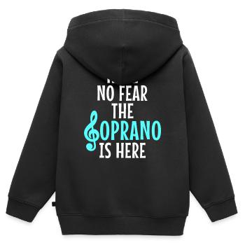 Sopran Chor Gesang - Kinder Premium Organic Zip Hoodie - Schwarz - Hinten - AI Model Kid Male (0cm)