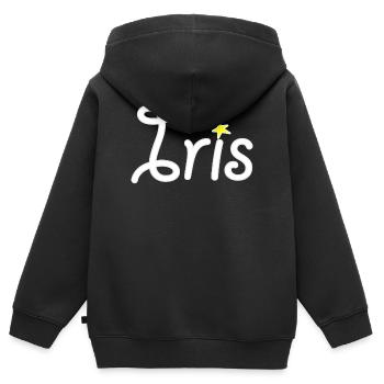 Iris - Kinder Premium Organic Zip Hoodie - Schwarz - Hinten - AI Model Kid Male (0cm)
