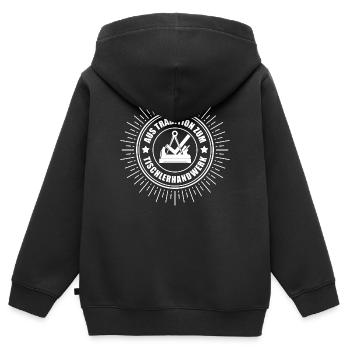 Tischler - Aus Tradition zum Tischlerhandwerk - Kinder Premium Organic Zip Hoodie - Schwarz - Hinten - AI Model Kid Male (0cm)