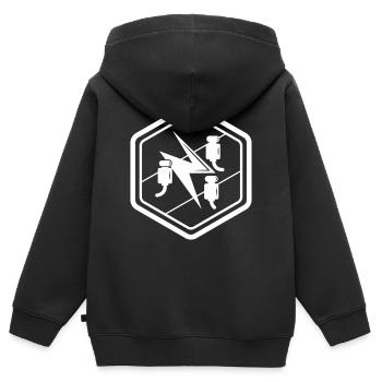 Tradition Elektriker Zunftzeichen Sechseck Emblem - Kinder Premium Organic Zip Hoodie - Schwarz - Hinten - AI Model Kid Male (0cm)