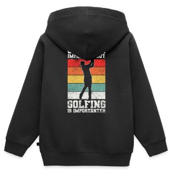 Golfer Golfspieler - Kinder Premium Organic Zip Hoodie - Schwarz - Hinten - AI Model Kid Male (0cm)