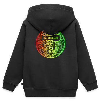 Hairdresser rainbow design - Kids Premium Organic Zip-up Hoodie - black - Back - AI Model Kid Male (0cm)